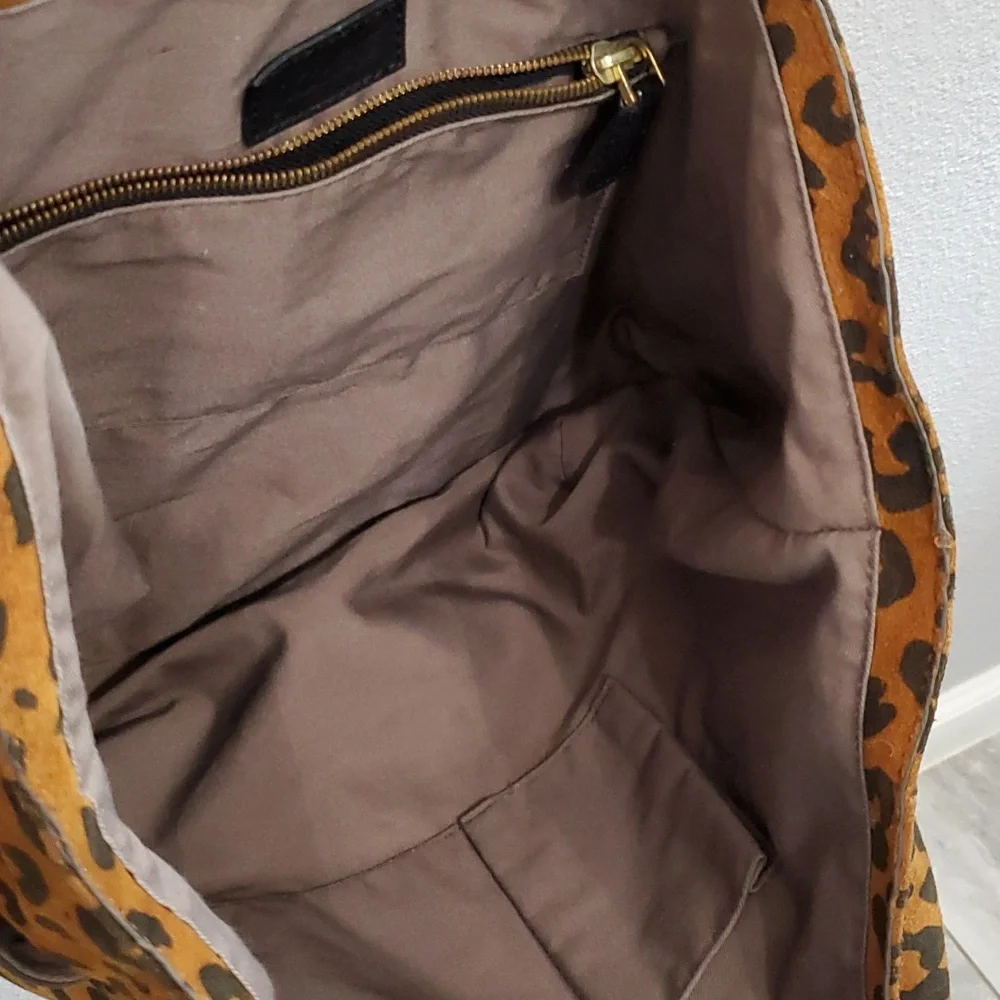 J. Crew Leopard Print Tote Bag - Picture 5 of 11